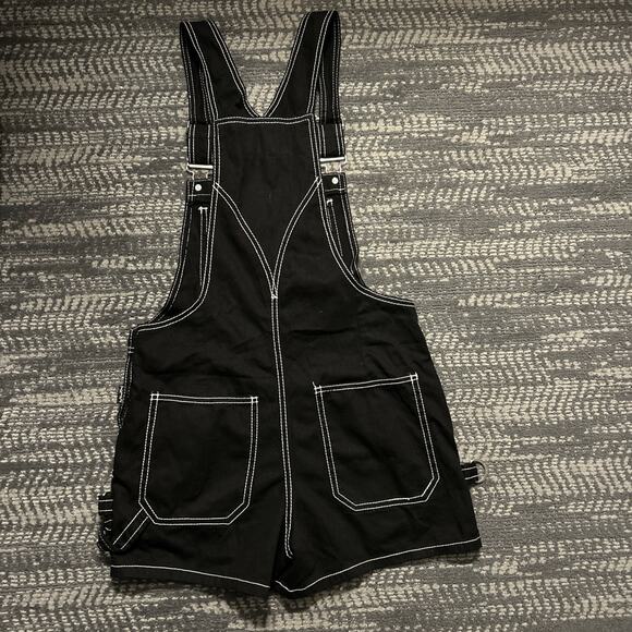 Tripp NYC Daang Goodman Black Spike Studded XS Overalls Shortalls Goth Emo - Picture 6 of 7